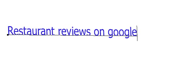 Restaurant reviews on google