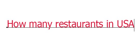 How many restaurants in USA